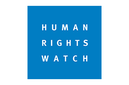 Human Rights Watch logo - the white text 'Human Rights Watch' in a blue square