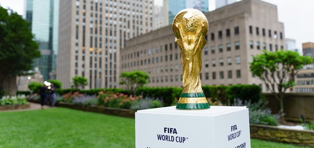 Trophée de la Coupe du monde United 2026 à New York
