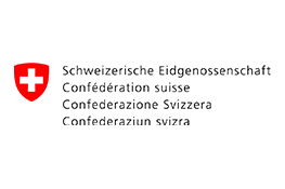 Logotipo del Gobierno de Suiza: una cruz blanca en un escudo rojo, junto al texto negro 'Schweizerische Eidgenossenschaft Confédération suisse Confederazione Svizzera Confederaziun svizra'